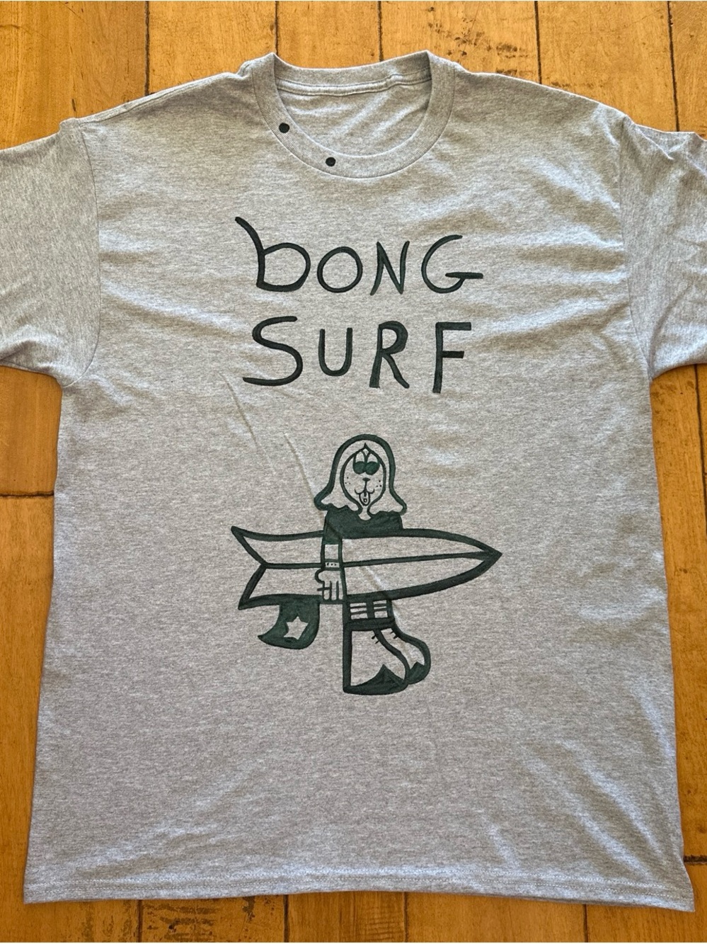 Billabong Gray 'Surf' Graphic Tee with Green Print